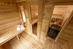 Change room interior with window inside the Dundalk CT Georgian 6-Person Cabin Sauna with Change Room