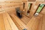 Sauna room floor and benches inside the Dundalk CT Georgian 6-Person Cabin Sauna with Change Room