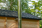 Roof and stove chimney pipe on the Dundalk CT Georgian 6-Person Cabin Sauna with Change Room