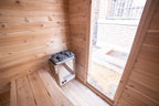 Heater and window inside the Dundalk CT Granby 3-Person Outdoor Cabin Sauna