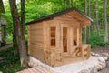 Dundalk CT Georgian 6-Person Cabin Sauna with Porch in a woodland setting