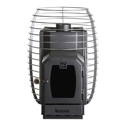 Huum Hive Wood LS 17kW wood-burning sauna stove with firebox extension and stainless steel stone cage