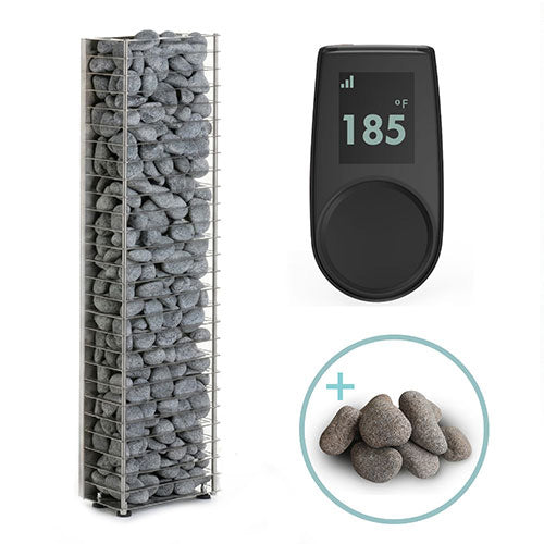 Huum Cliff Mini 3.5kW Sauna Heater package with UKU control panel and sauna stones