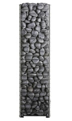 Huum Cliff 6kW Sauna Heater front view with sauna stones against a plain background