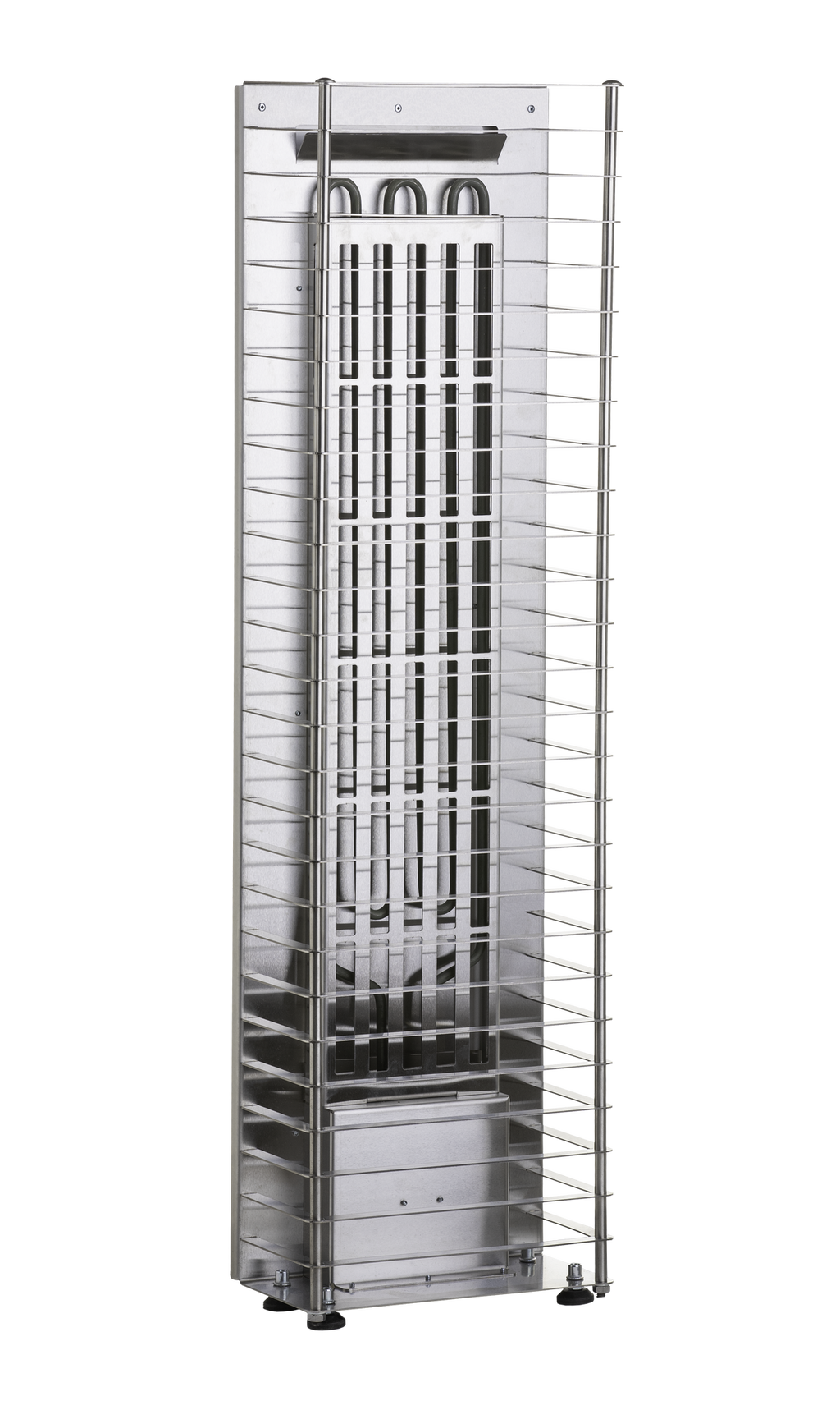 Huum Cliff Mini 3.5kW Sauna Heater showing the heating elements without stones, front view