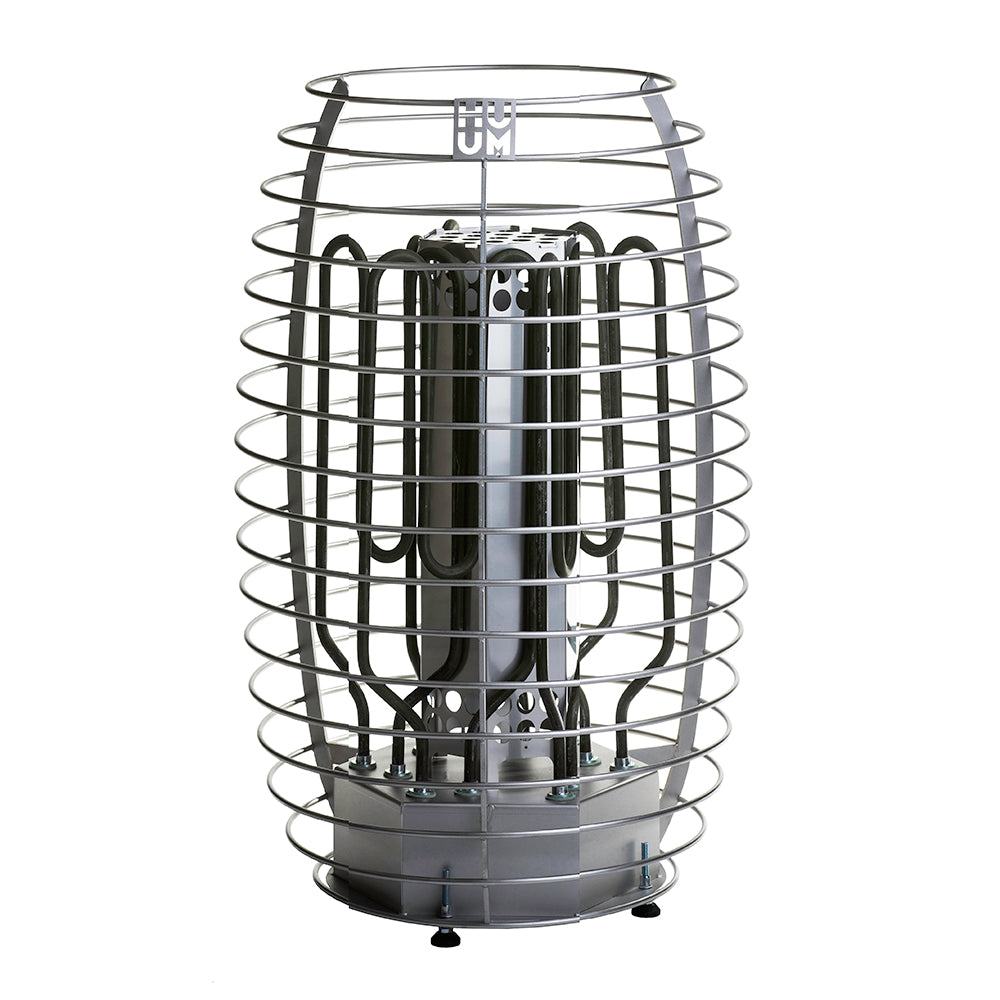 Huum Hive Mini 9kW Sauna Heater showing the heating elements without stones