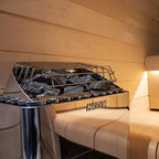 Top view of the Harvia KIP 8kW electric sauna heater with sauna stones