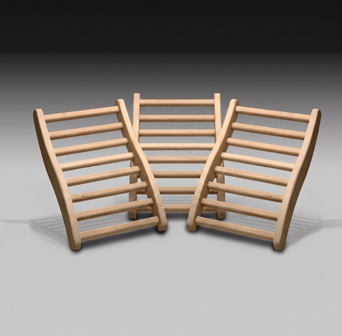 S-Shape Hemlock Wood Sauna Backrest (Set of 3)