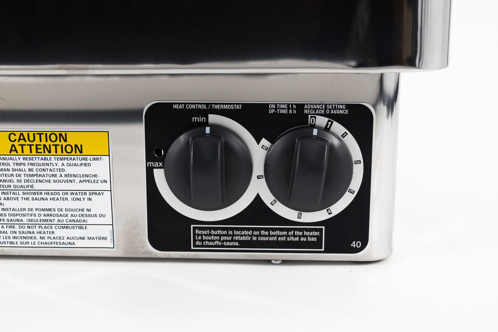 Close-up of the built-in controls on the Harvia KIP 8kW Sauna Heater