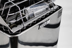 Close-up of the Harvia logo on the Harvia KIP 8kW Sauna Heater