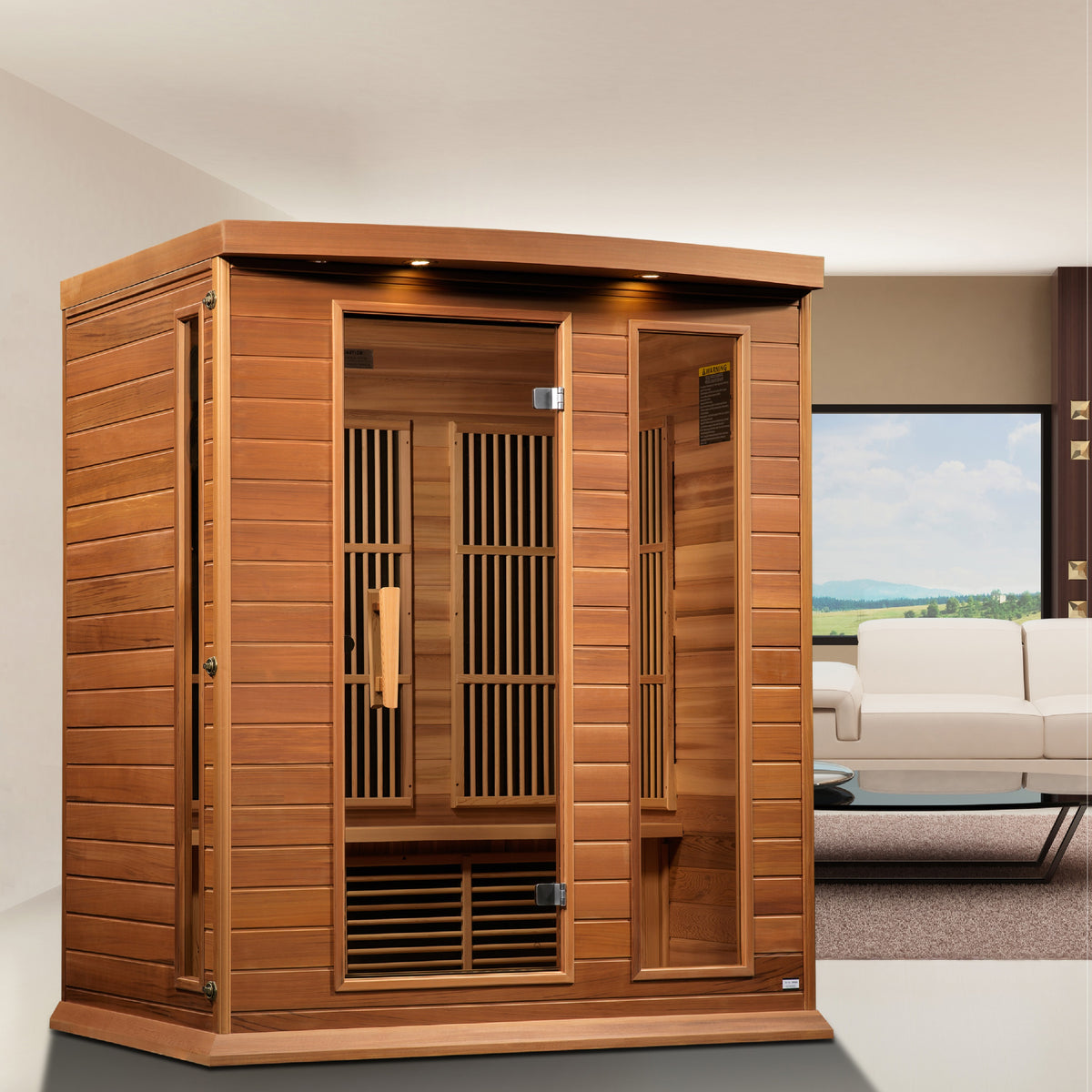 Maxxus 3-Person Canadian Red Cedar Indoor Infrared Sauna (Low EMF)