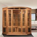 Maxxus 3-Person Canadian Red Cedar Corner Indoor Infrared Sauna (Low EMF)