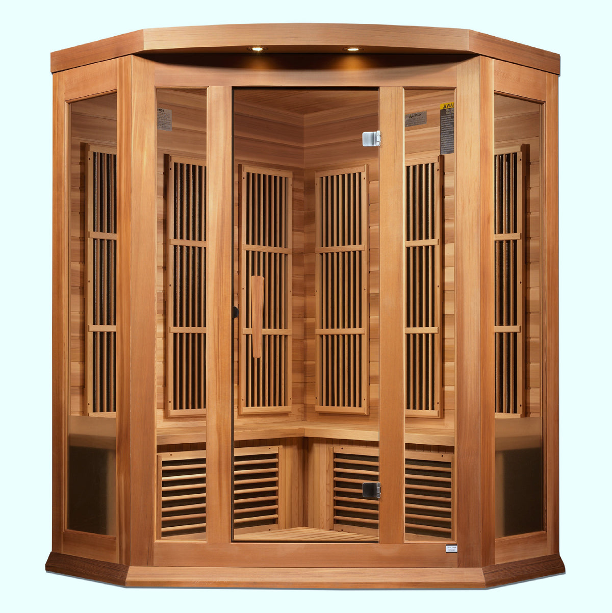 Maxxus 3-Person Canadian Red Cedar Corner Indoor Infrared Sauna (Low EMF)