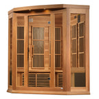 Maxxus 3-Person Canadian Red Cedar Corner Indoor Infrared Sauna (Low EMF)