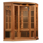 Maxxus 3-Person Canadian Red Cedar Corner Indoor Infrared Sauna (Low EMF)