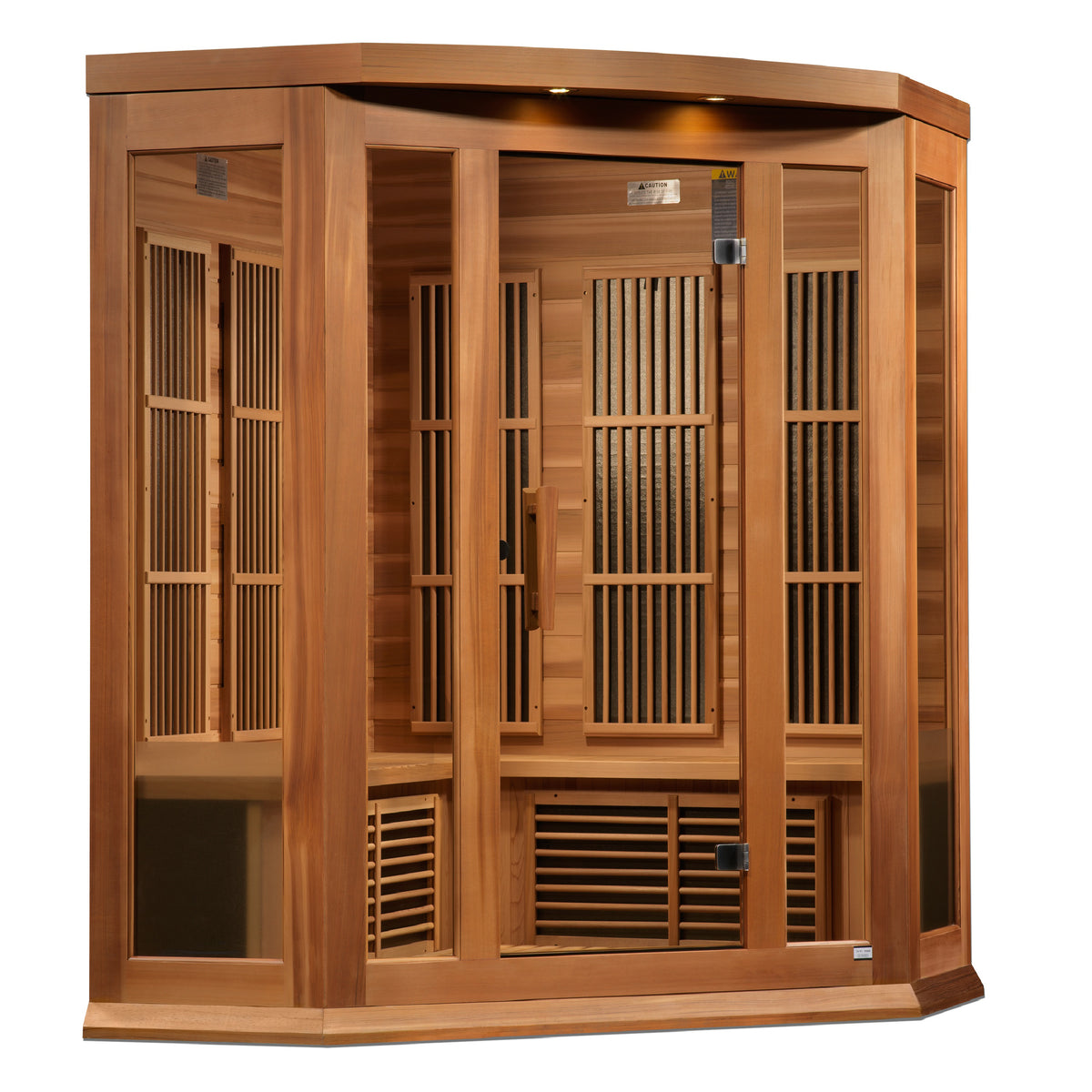Maxxus 3-Person Canadian Red Cedar Corner Indoor Infrared Sauna (Low EMF)