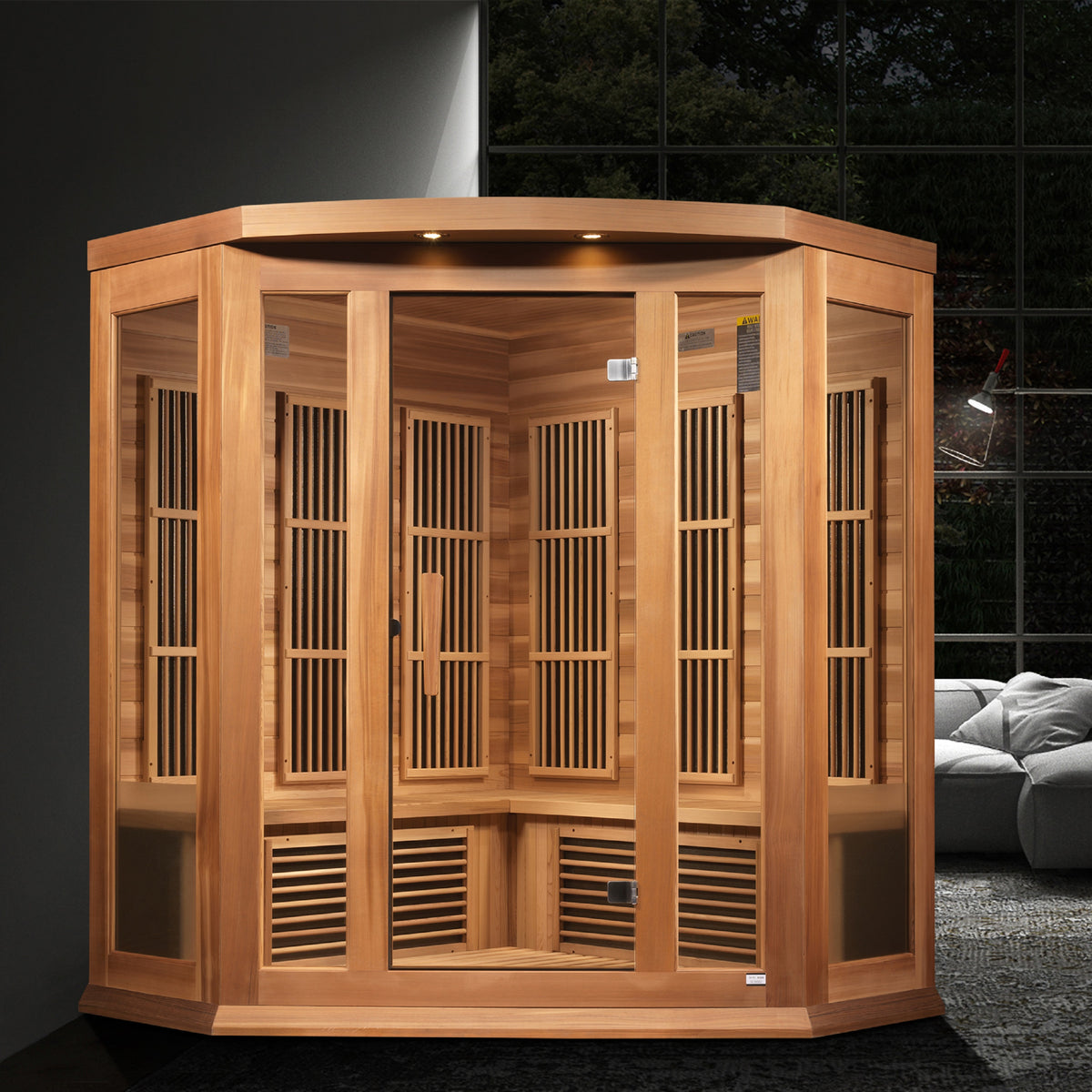 Maxxus Avignon 3-Person Corner Infrared Sauna (Near Zero EMF)
