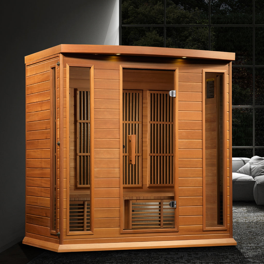Maxxus 4-Person Canadian Red Cedar Indoor Infrared Sauna (Low EMF)