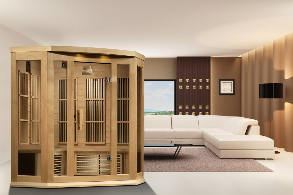 Maxxus 3-Person Corner Infrared Sauna (Low EMF)