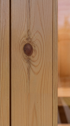Wooden door detail on the Dundalk CT Palmer 4-Person Outdoor Cabin Sauna