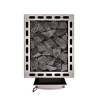 Top view of the stone compartment filled with sauna stones on the Narvi 30 24kW wood burning sauna stove