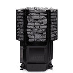 Narvi Inari 16kW wood burning sauna stove with stone cage full of sauna stones