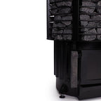 Close-up of the base and door on the Narvi Inari 16kW wood burning sauna stove