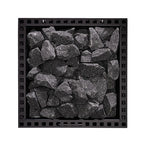 Top view of the stone compartment filled with sauna stones on the Narvi Kuru 14 13kW wood burning sauna stove