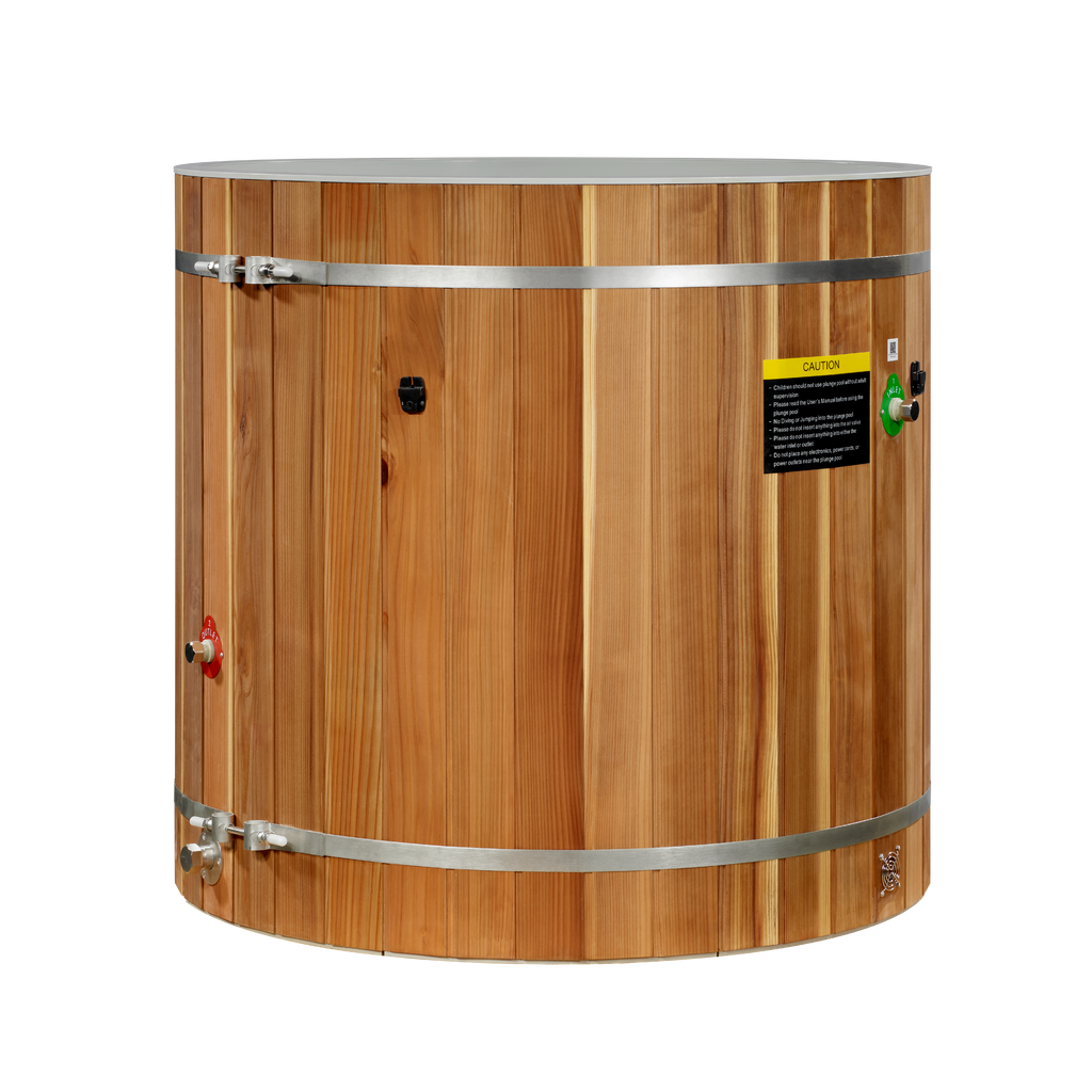 Dynamic Cold Therapy Barrel Cold Plunge - Pacific Cedar Exterior & PVC Interior