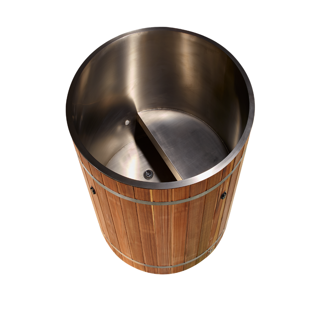 Dynamic Cold Therapy Barrel Cold Plunge - Pacific Cedar Exterior & Stainless Steel Interior
