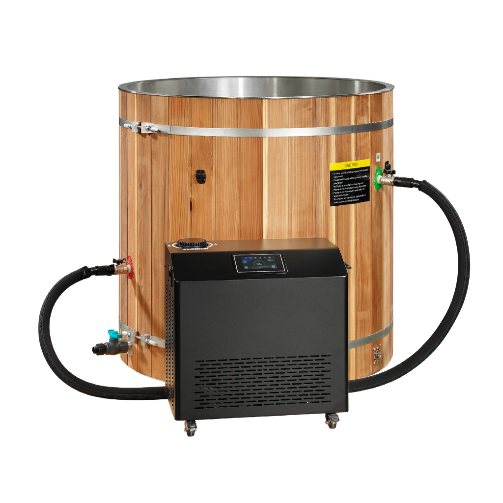 Dynamic Cold Therapy Barrel Cold Plunge - Pacific Cedar Exterior & Stainless Steel Interior