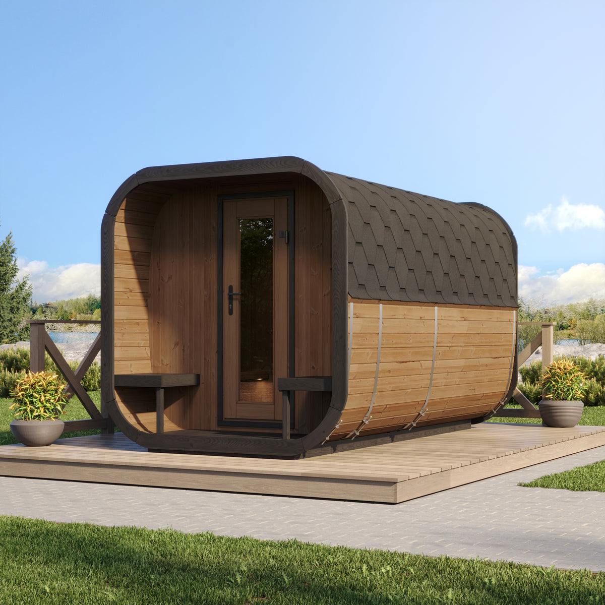 SaunaLife CL12GCP Cube Series 8-person Outdoor Sauna