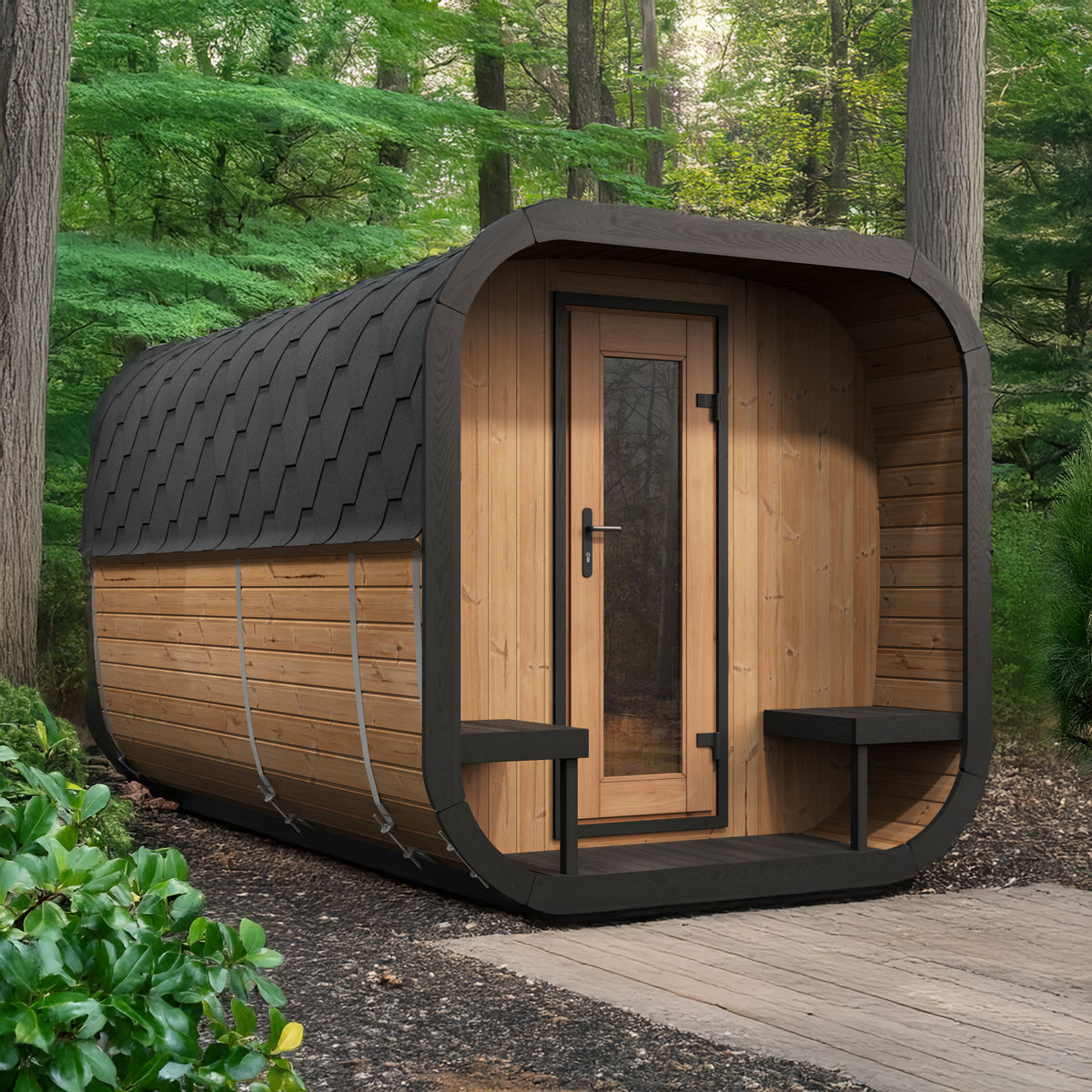 SaunaLife CL12GCP Cube Series 8-person Outdoor Sauna