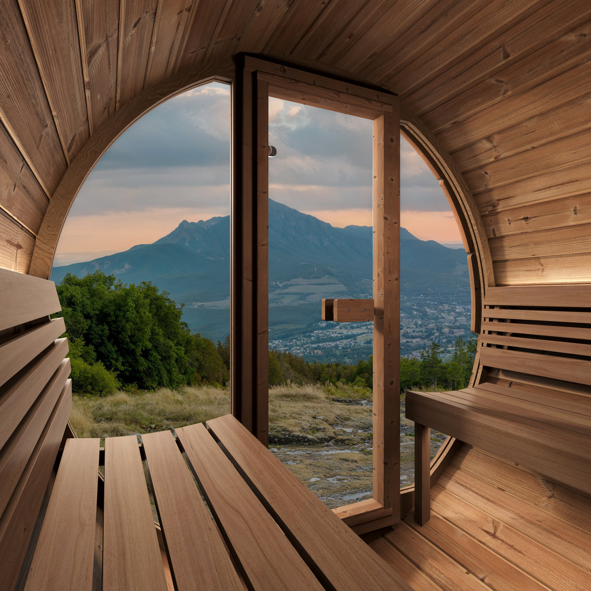 SaunaLife E8 Ergo Series 6-person Outdoor Barrel Sauna
