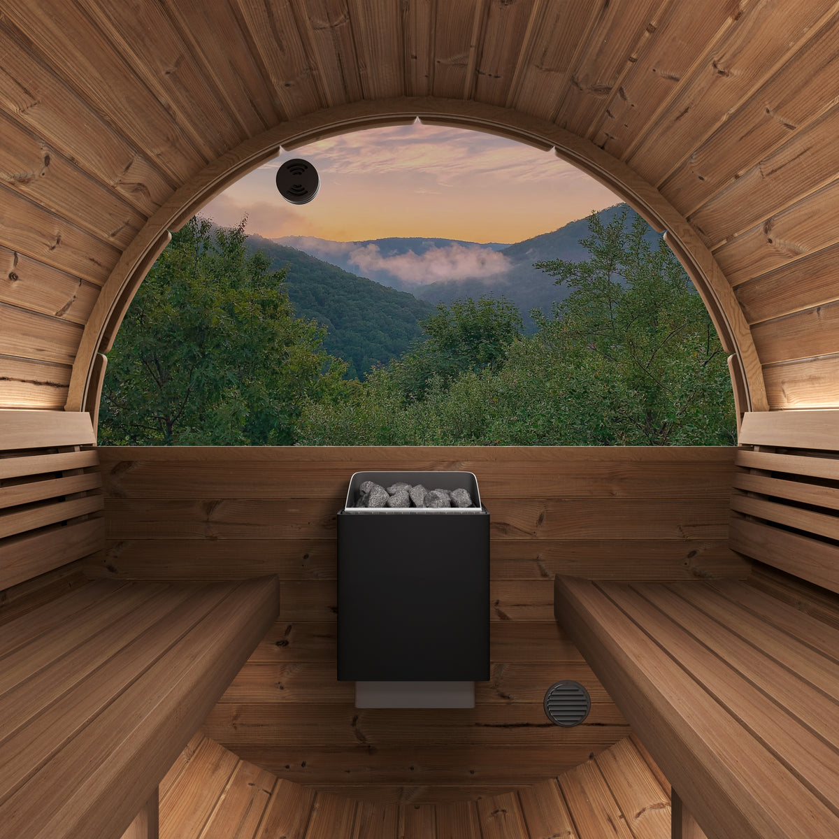 SaunaLife E8 Ergo Series 6-person Outdoor Barrel Sauna