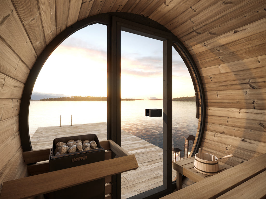 SaunaLife EE6 Ergo Elegance Series 4-person Outdoor Barrel Sauna