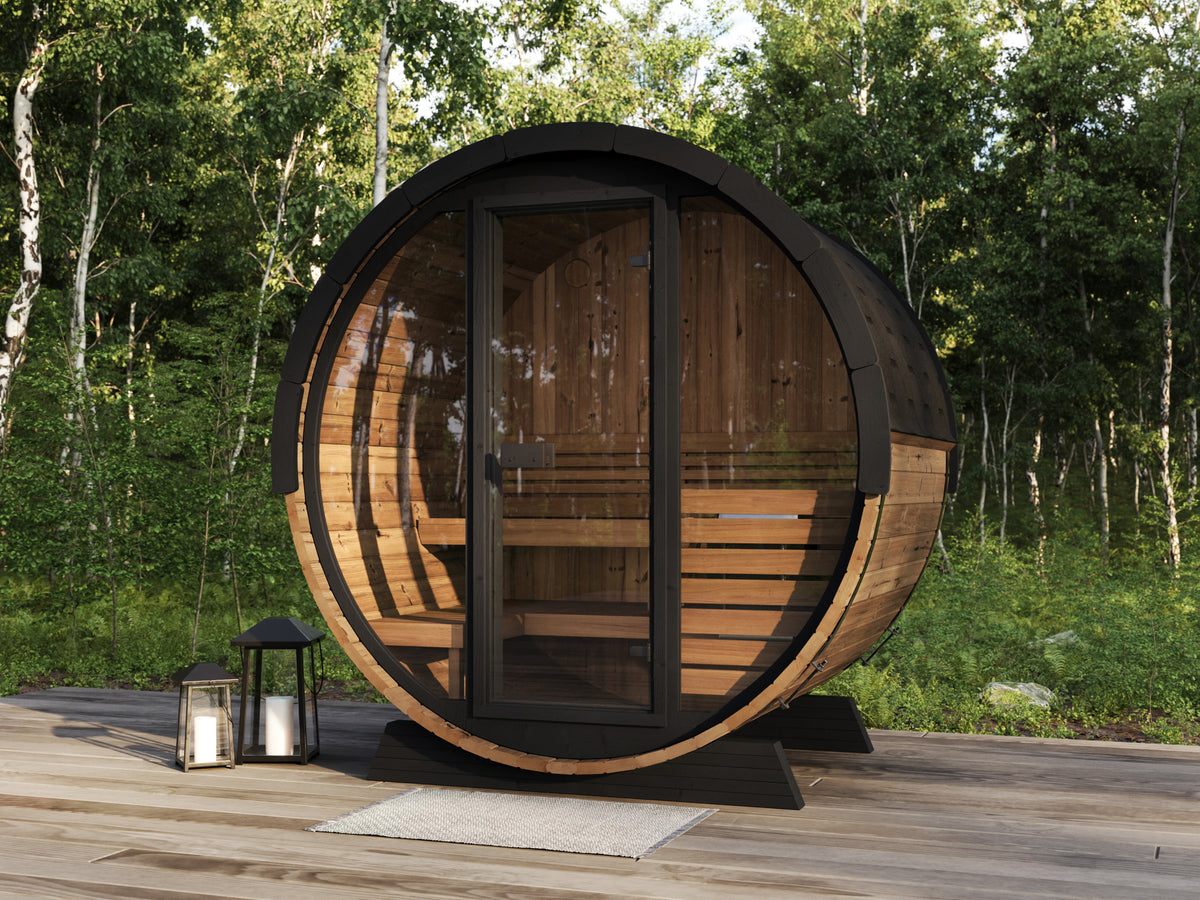 SaunaLife EE6 Ergo Elegance Series 4-person Outdoor Barrel Sauna