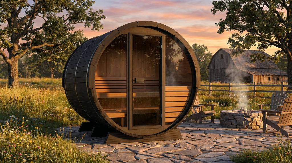 SaunaLife EE6 Ergo Elegance Series 4-person Outdoor Barrel Sauna