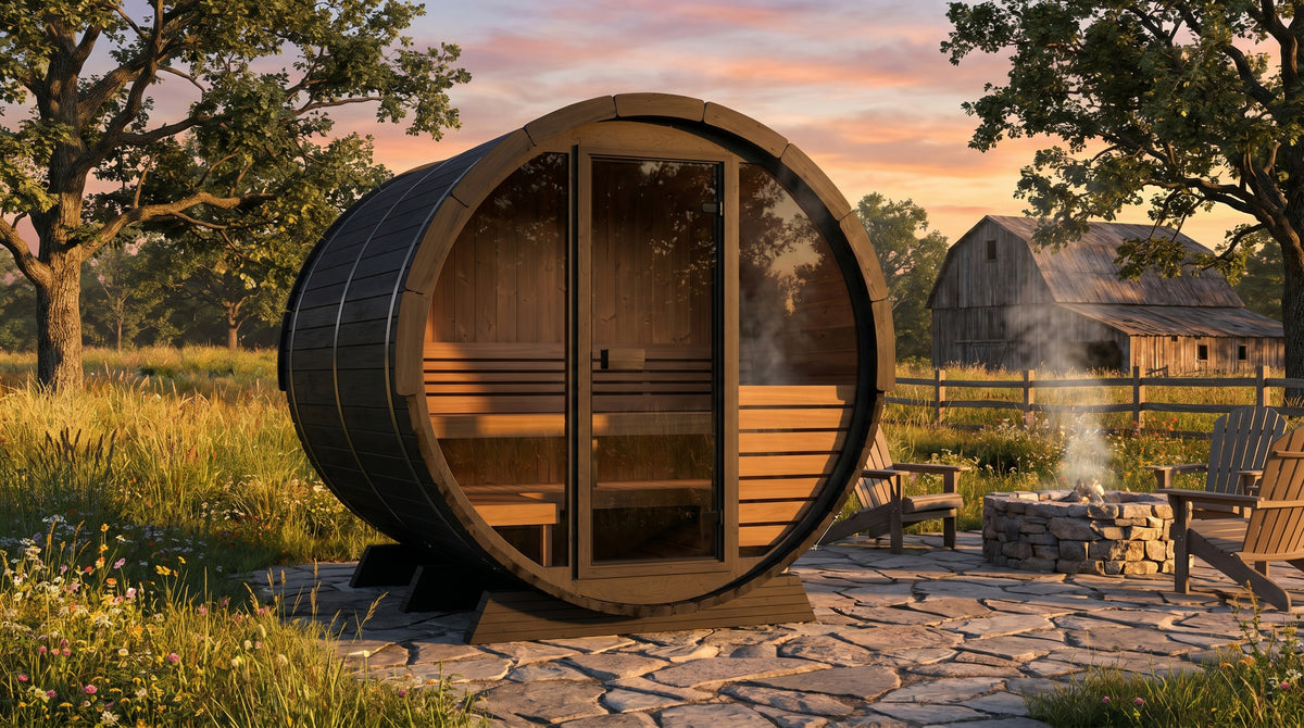 SaunaLife EE6 Ergo Elegance Series 4-person Outdoor Barrel Sauna