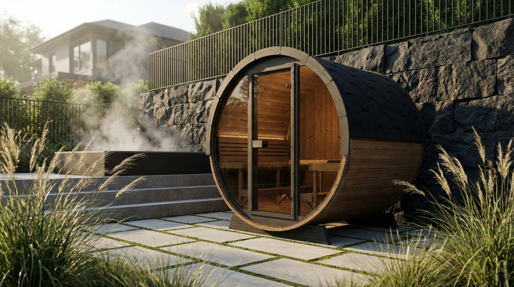 SaunaLife EE8 Ergo Elegance Series 6-person Outdoor Barrel Sauna