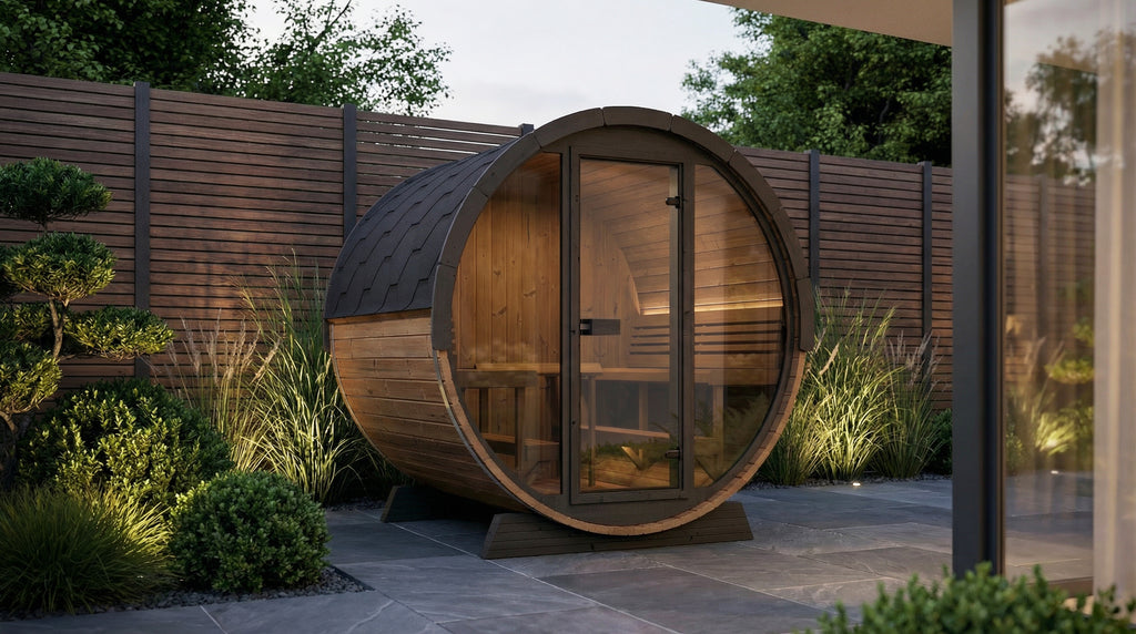 SaunaLife EE8 Ergo Elegance Series 6-person Outdoor Barrel Sauna