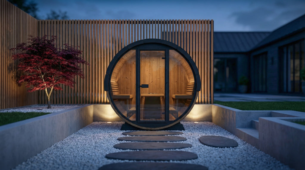 SaunaLife EE8 Ergo Elegance Series 6-person Outdoor Barrel Sauna