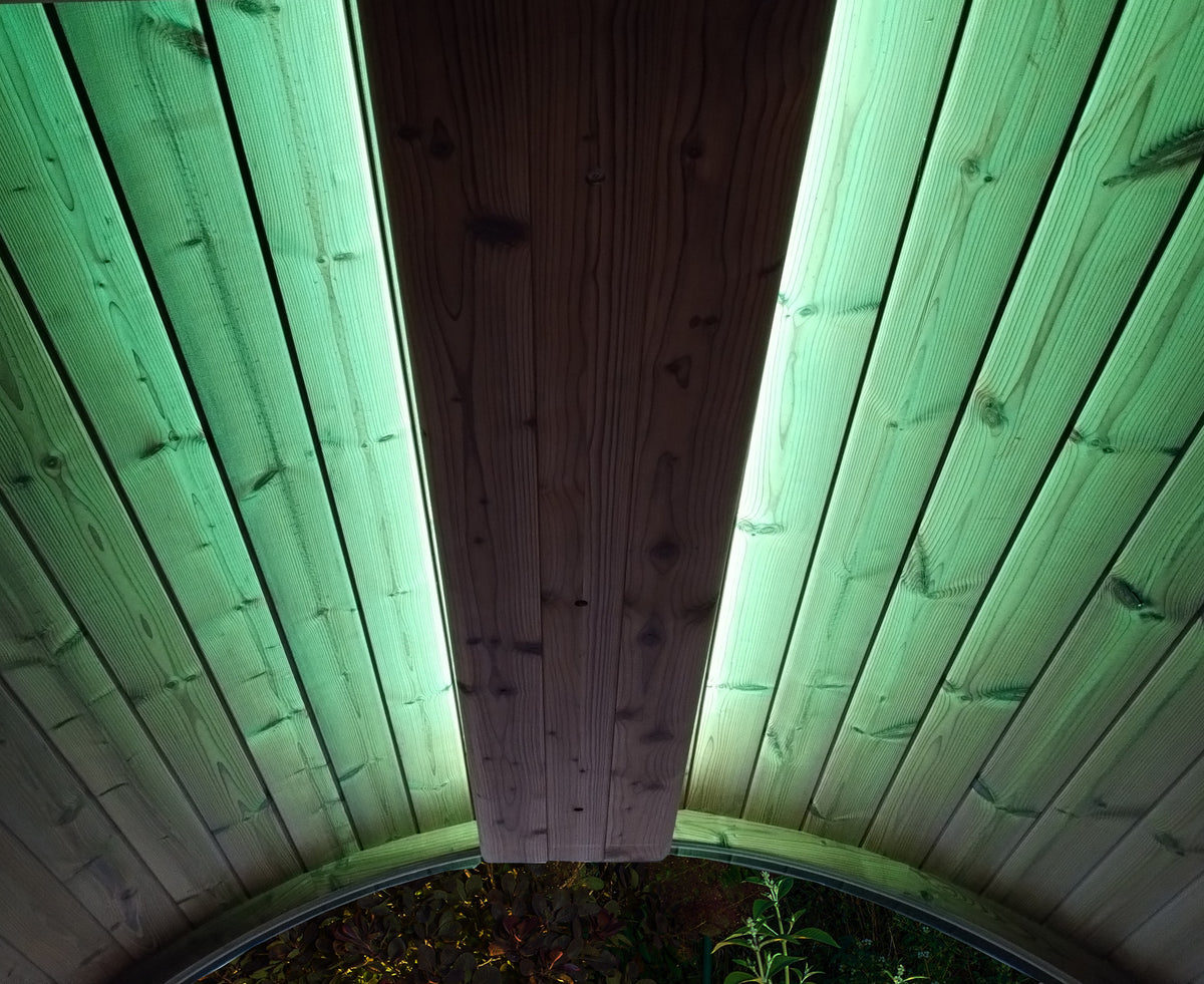 SaunaLife E-Mood colour LED light system for Ergo barrel saunas, green light