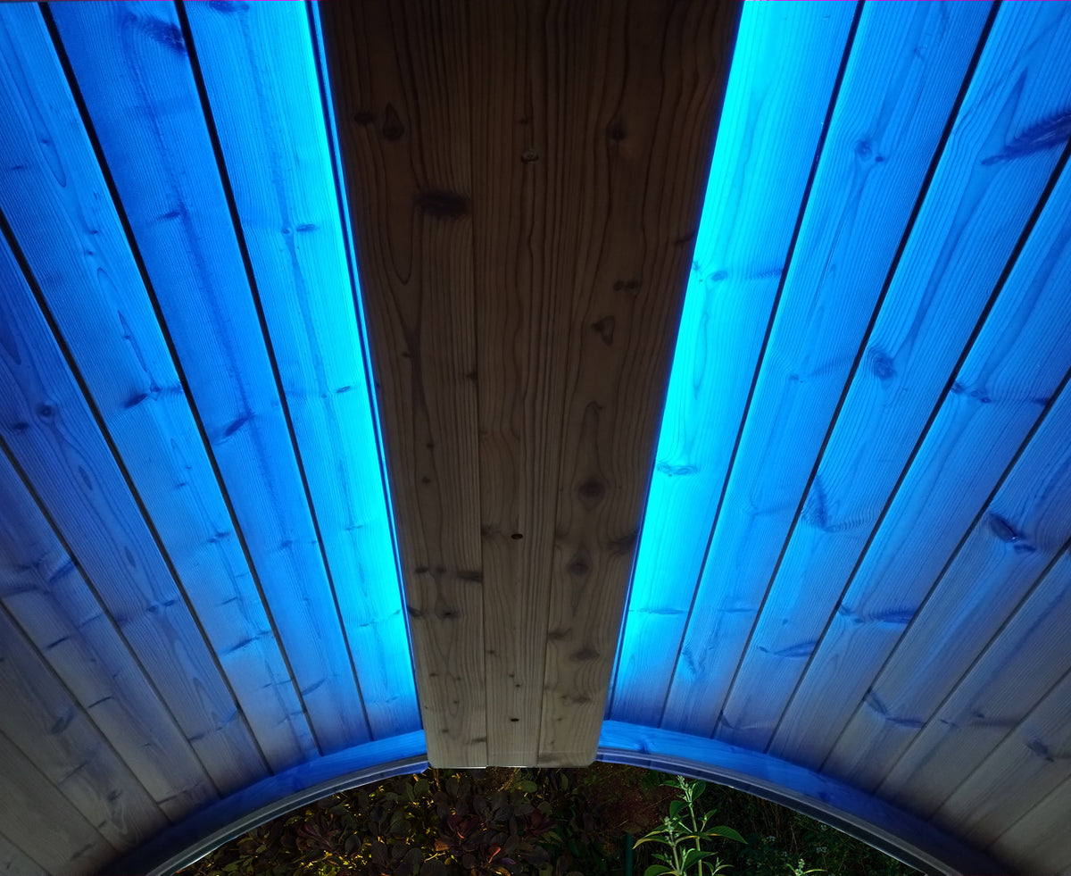 SaunaLife E-Mood colour LED light system for Ergo barrel saunas, light blue light