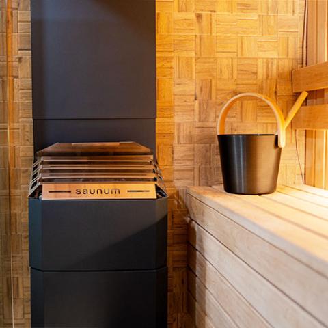 Saunum Air 5 5kW sauna heater in black, view 3
