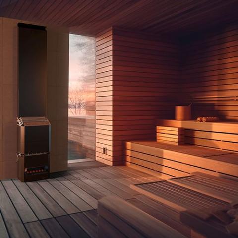 Saunum Air 5 5kW sauna heater in black, view 9