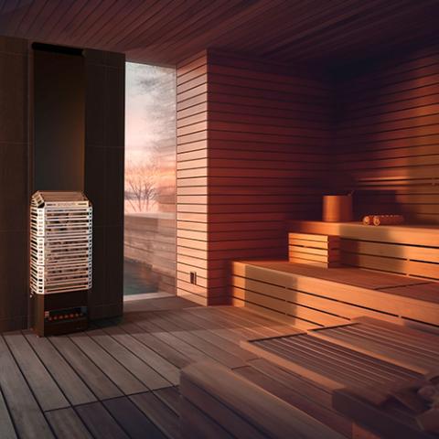 Saunum Air 5 5kW sauna heater in stainless steel, view 7