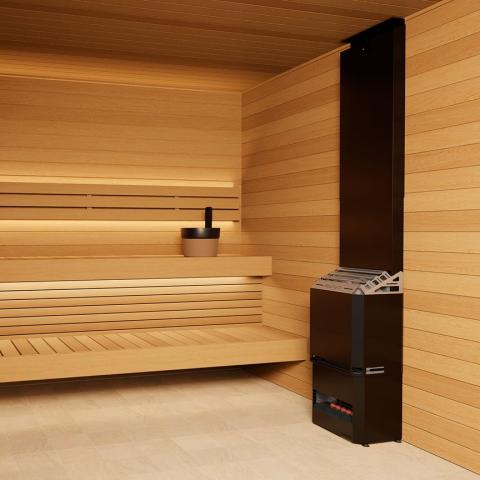 Saunum Air 7 7kW sauna heater in black, view 7