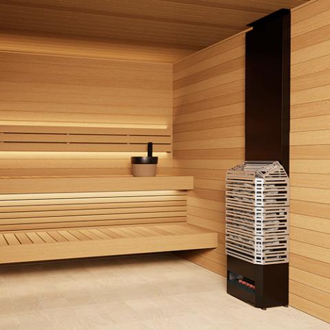 Saunum Air 7 7kW sauna heater in stainless steel, view 6