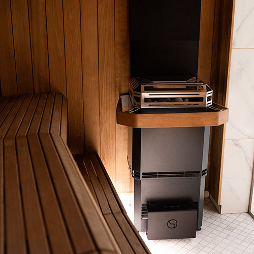 Saunum Air L 13 13kW sauna heater package with AirIQ WiFi control and sauna stones, view 8